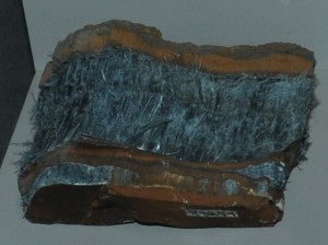 Raw blue asbestos in its natural mineral state